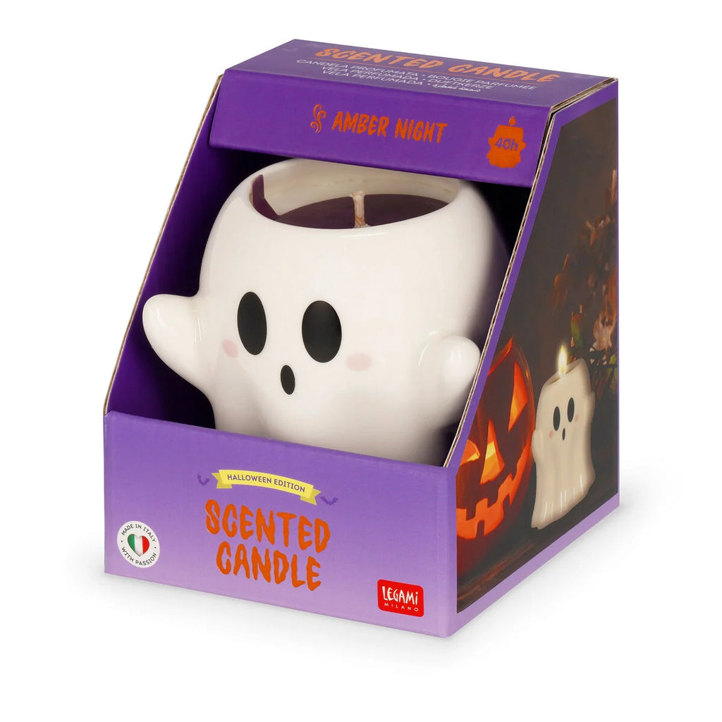 Legami Halloween Candela Profumata Ghost – Vasetto in Ceramica Ambra 40h