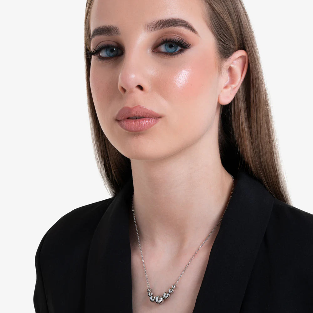 LUCA BARRA: collana donna con sfere in acciaio