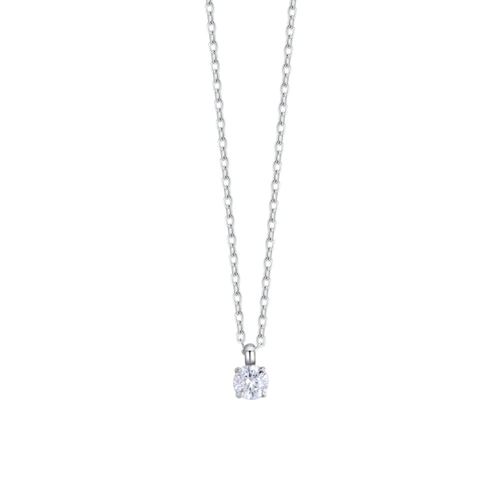 Luca Barra: Collana donna in acciaio con cristallo bianco