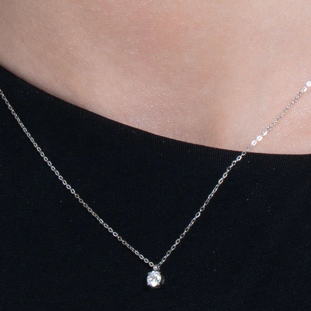 Luca Barra: Collana donna in acciaio con cristallo bianco