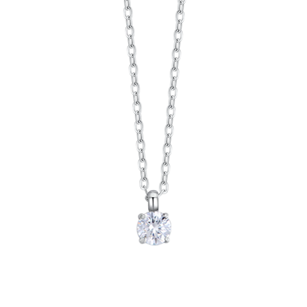 Luca Barra: Collana donna in acciaio con cristallo bianco