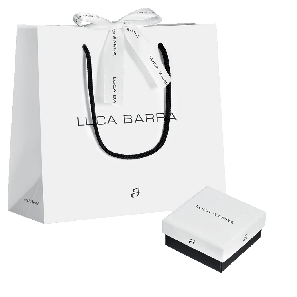 Luca Barra: Collana donna in acciaio con cristallo bianco