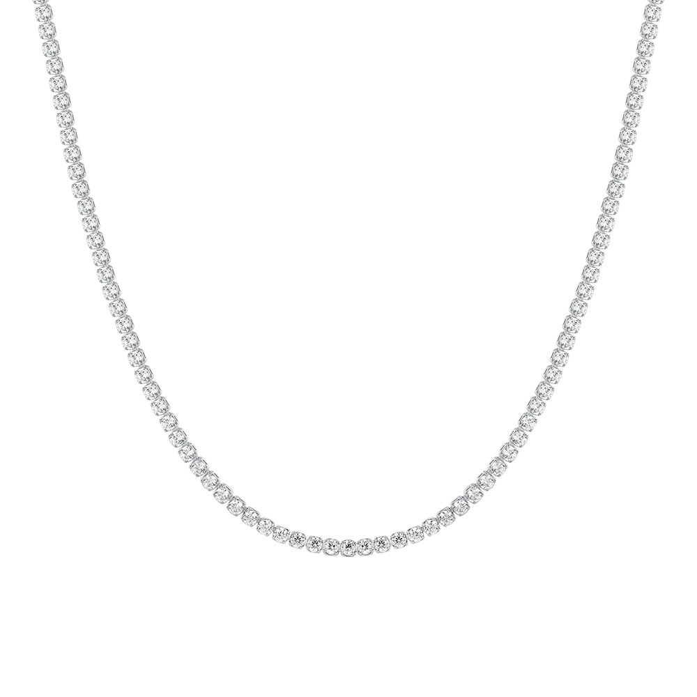 Luca Barra: Collana tennis donna in acciaio con zirconi bianchi