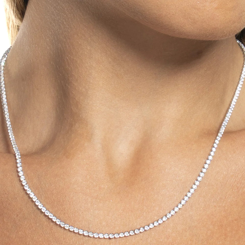 Luca Barra: Collana tennis donna in acciaio con zirconi bianchi