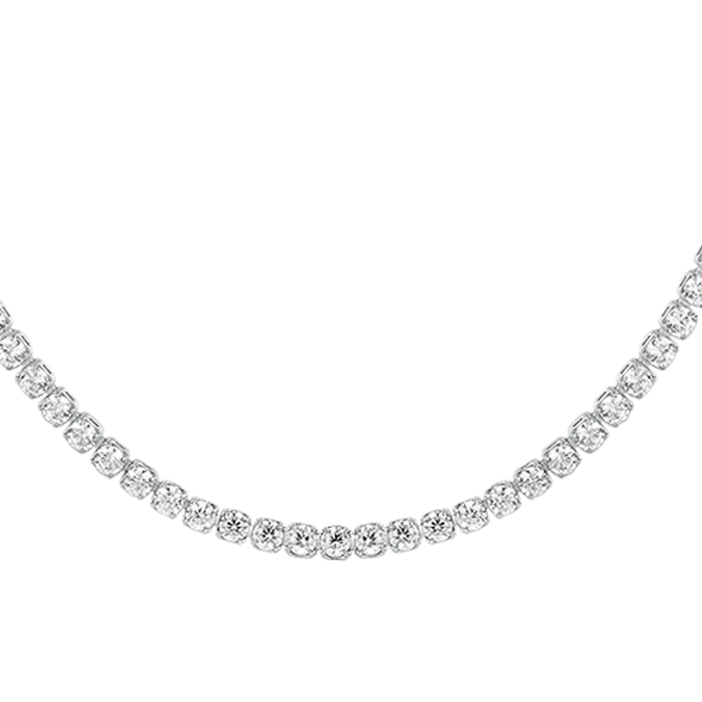 Luca Barra: Collana tennis donna in acciaio con zirconi bianchi