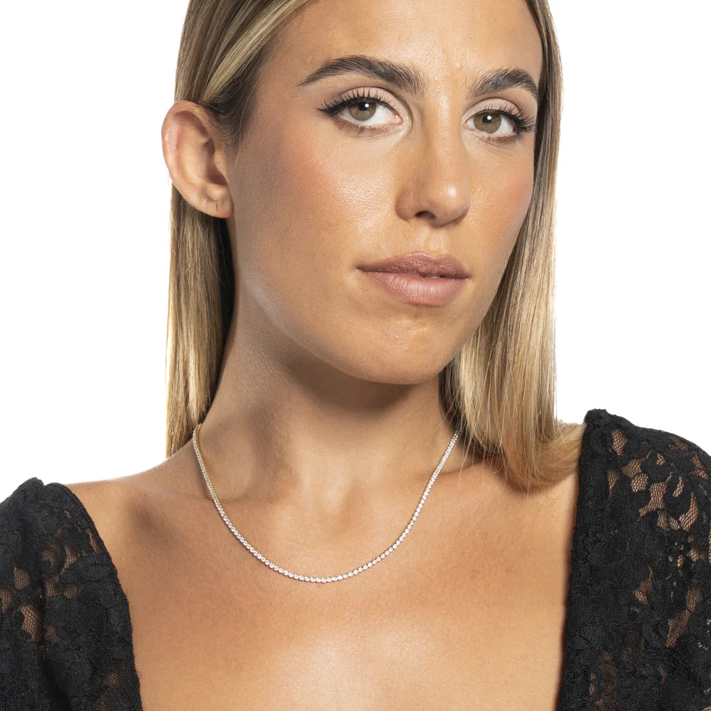 LUCA BARRA: collana tennis donna con zirconi bianchi colore oro