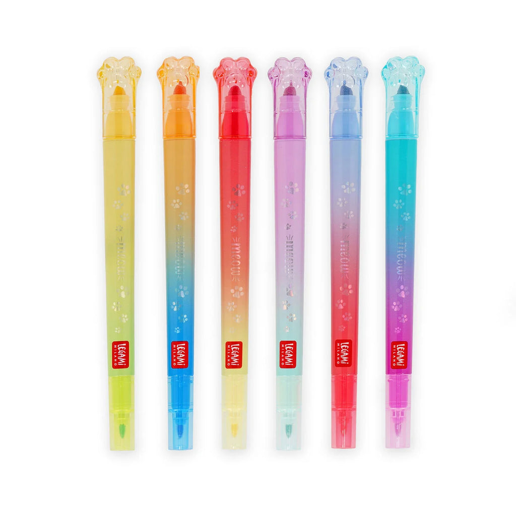 Set 6 Pennarelli Doppia Punta Colori Sovrascrivibili Legami – Meow