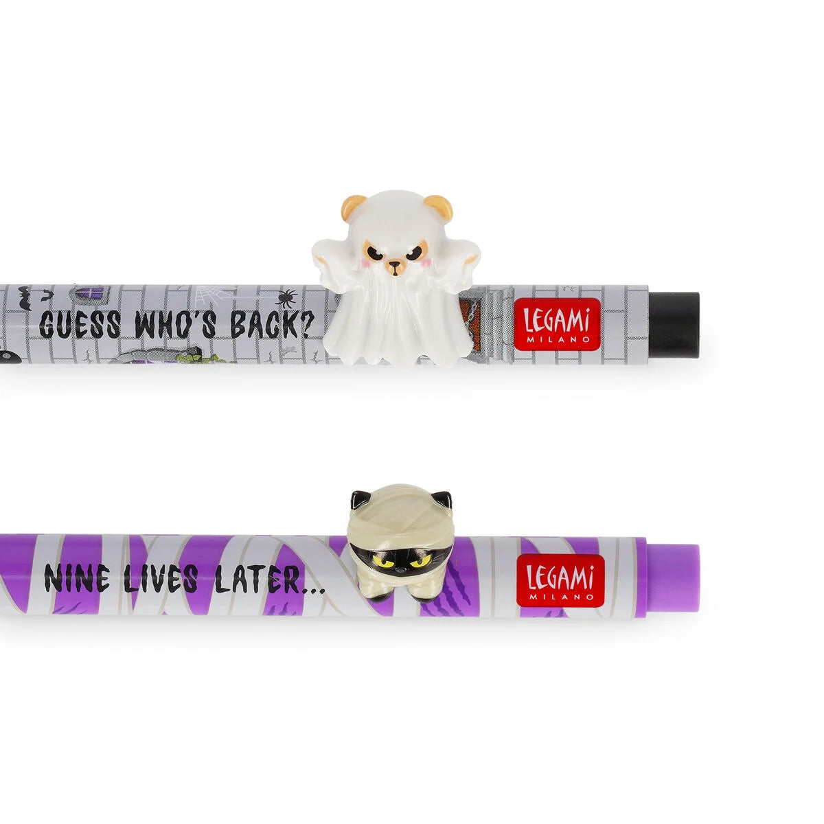 Legami Halloween Set 2 Penne Gel Lovely Friends Spooky Party – Gatto Mummia e Orsetto Fantasma