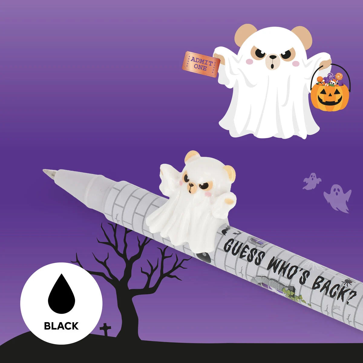 Legami Halloween Set 2 Penne Gel Lovely Friends Spooky Party – Gatto Mummia e Orsetto Fantasma