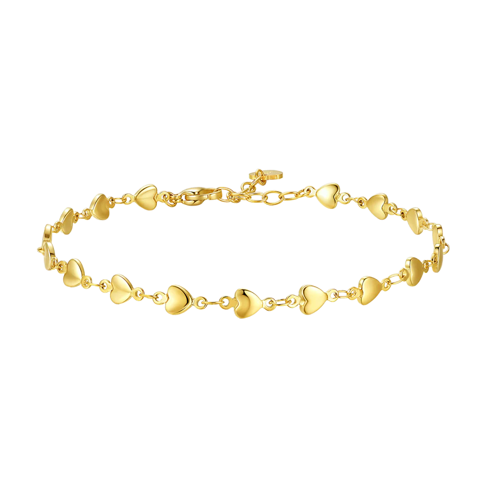 Cavigliera Donna in Acciaio IP Gold con Cuori – Luca Barra