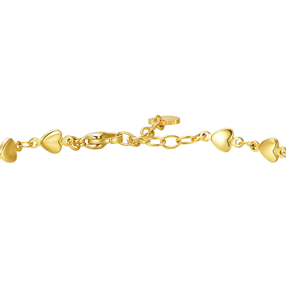 Cavigliera Donna in Acciaio IP Gold con Cuori – Luca Barra
