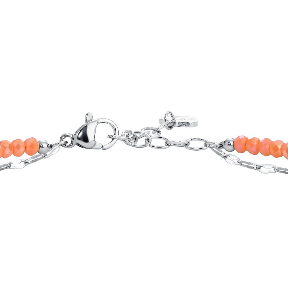 Cavigliera Donna in Acciaio con Cristalli Arancioni – Luca Barra