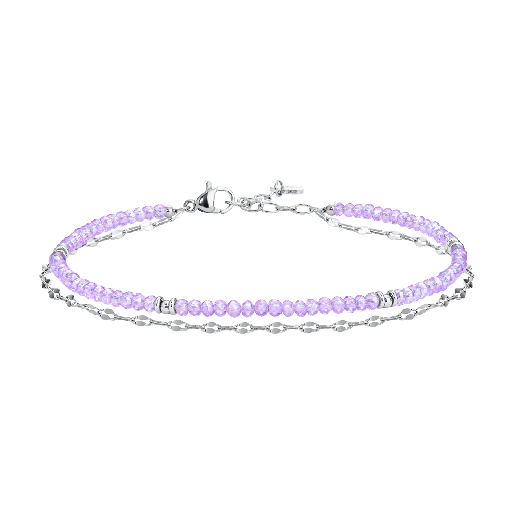 Cavigliera Donna in Acciaio con Cristalli Viola – Luca Barra