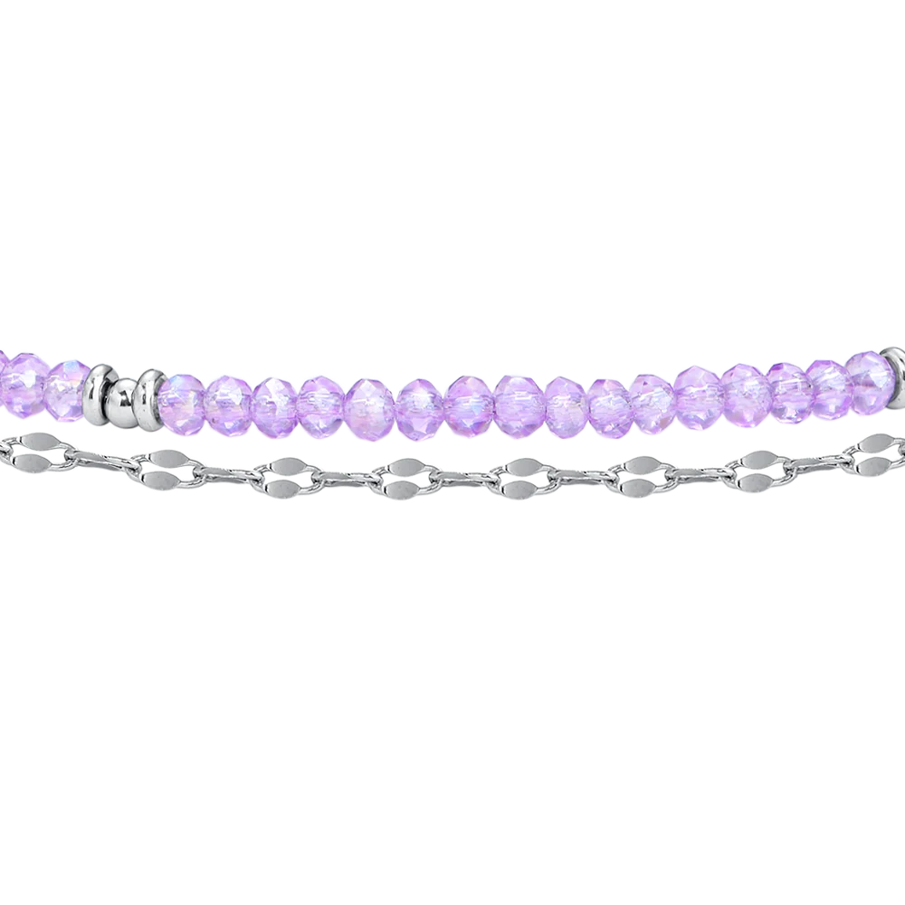 Cavigliera Donna in Acciaio con Cristalli Viola – Luca Barra