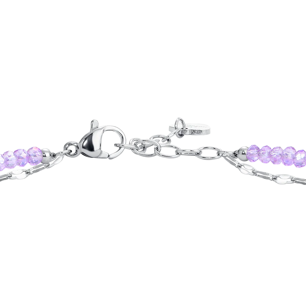 Cavigliera Donna in Acciaio con Cristalli Viola – Luca Barra