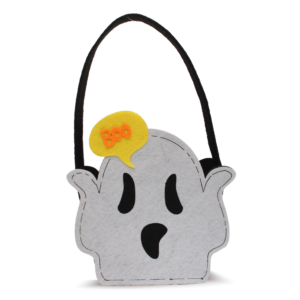 Tinta Unita - Cestino Halloween in Feltro 16×23 cm - Fantasma