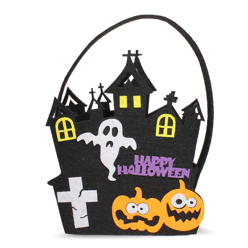 Tinta Unita - Cestino Halloween in Feltro 16×23 cm - Happy Halloween