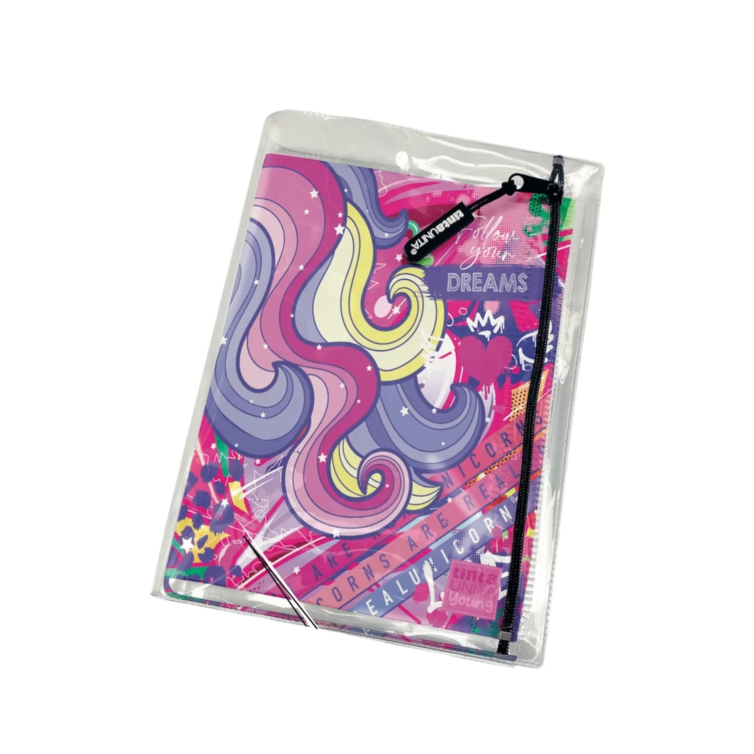 Diario Scolastico 12 Mesi Datato Tinta Unita Young Unicorno 2026/2027 | Con Penne e Matite