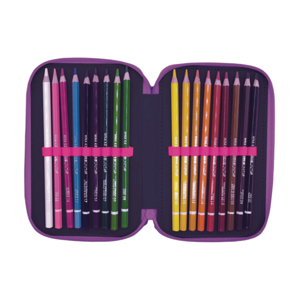 Astuccio 3 Zip Crazy Girl con Patch Staccabili e Contenuto – Tinta Unita Click