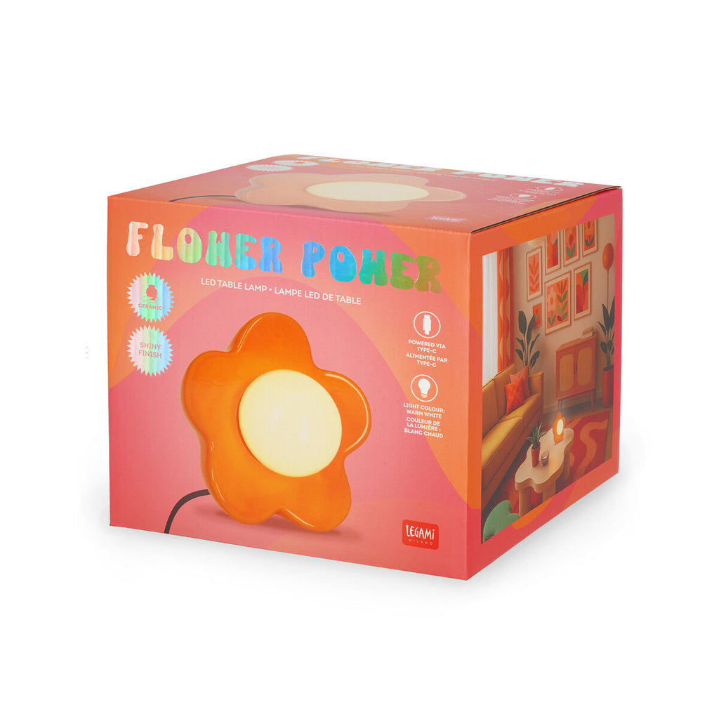 Lampada LED da Tavolo Legami Flower Power – Shiny Orange