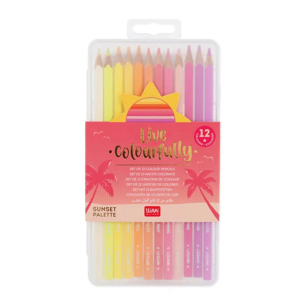 Legami: Set di 12 Matite Colorate Live Colorfully nella Sunset Palette