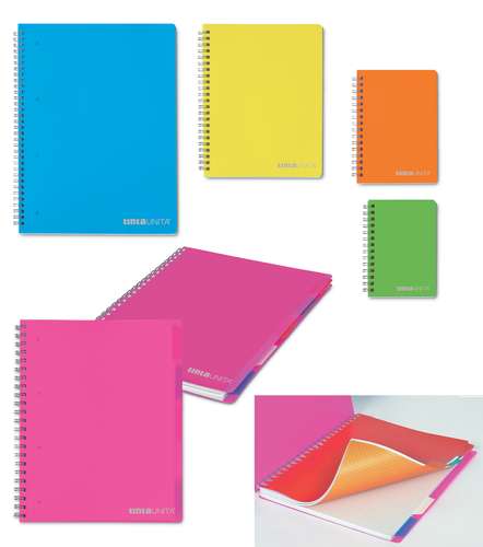 Tinta Unita: maxi spiralato verdino PPL con fori e separatori rig. 1R