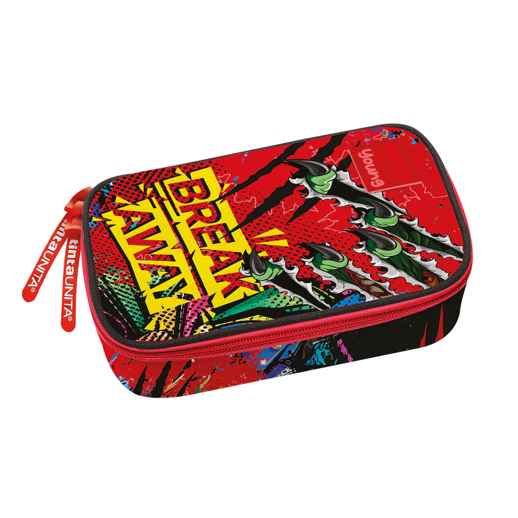 Astuccio Ovale Jumbo Tinta Unita Young Raptor | Poliestere 600D, Organizer Interno