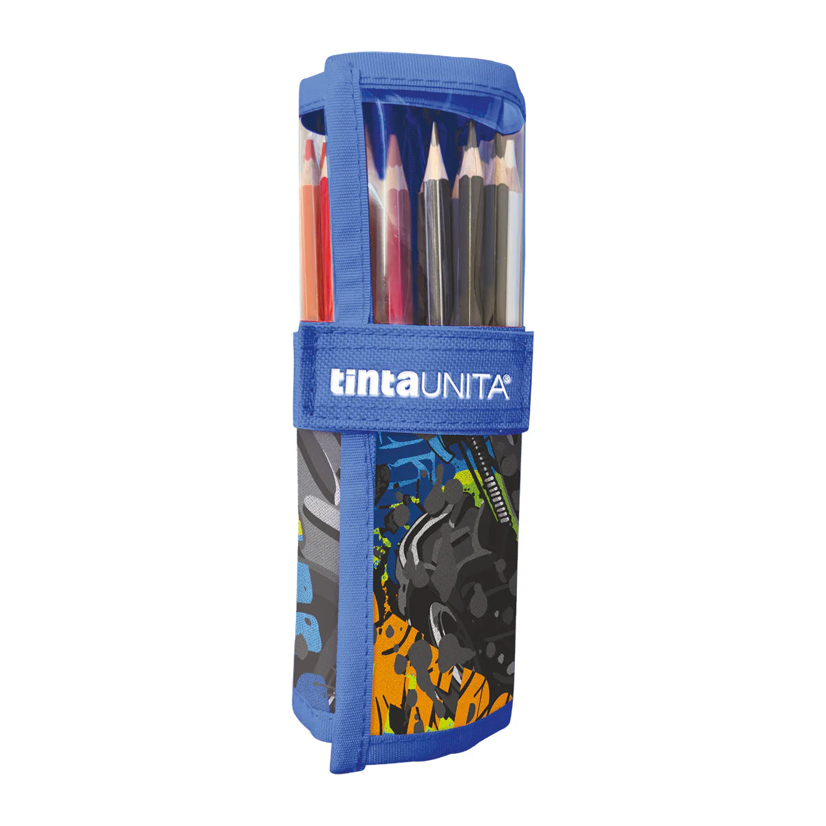 Rotolo Porta Pastelli 24+1 Tinta Unita Young Monster Truck | Velcro, Finestra PVC