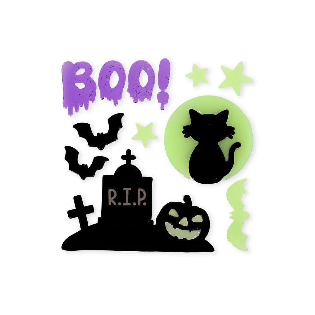 Legami Halloween Set Adesivi Gel Finestra Windo-Glow – 13 Vetrofanie Gatto Nero e Pipistrelli