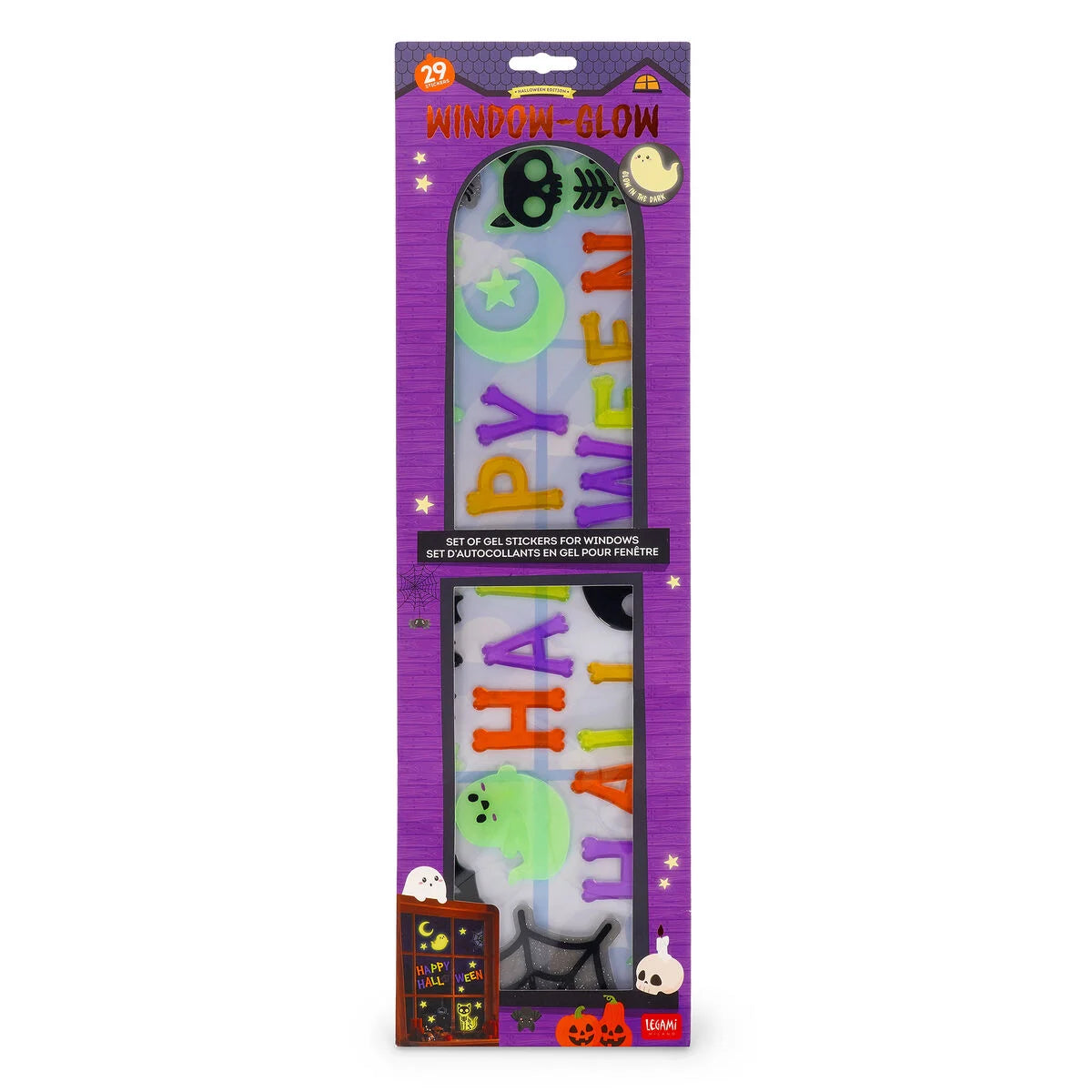 Legami Halloween Set Adesivi Gel Finestra Windo-Glow – 29 Vetrofanie Happy Halloween