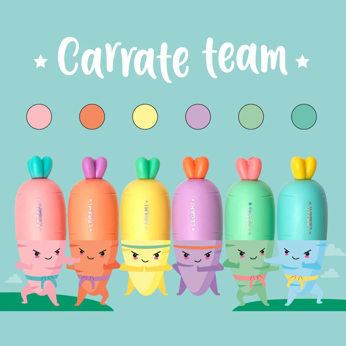 Legami: Set di 6 Mini Evidenziatori - Carrate Team