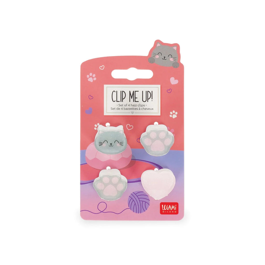Legami Clip Me Up! Kitty – Set 4 Mini Mollette per Capelli con Glitter