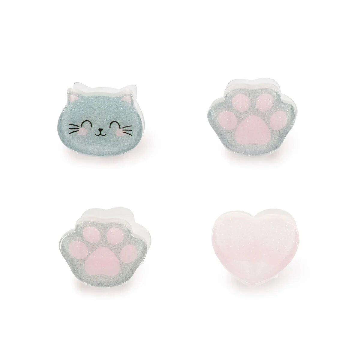 Legami Clip Me Up! Kitty – Set 4 Mini Mollette per Capelli con Glitter