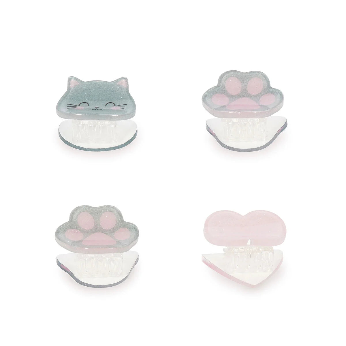 Legami Clip Me Up! Kitty – Set 4 Mini Mollette per Capelli con Glitter