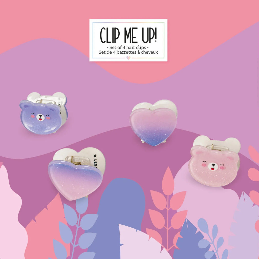 Legami Clip Me Up! Teddy – Set 4 Mini Mollette per Capelli con Glitter