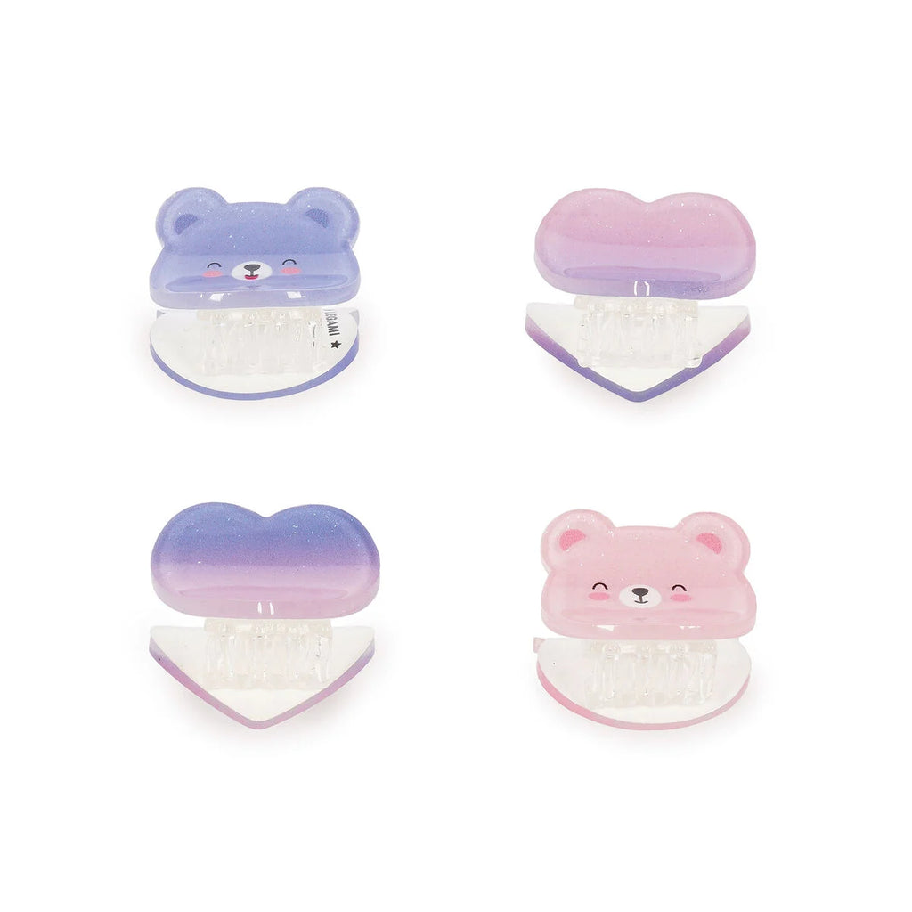 Legami Clip Me Up! Teddy – Set 4 Mini Mollette per Capelli con Glitter