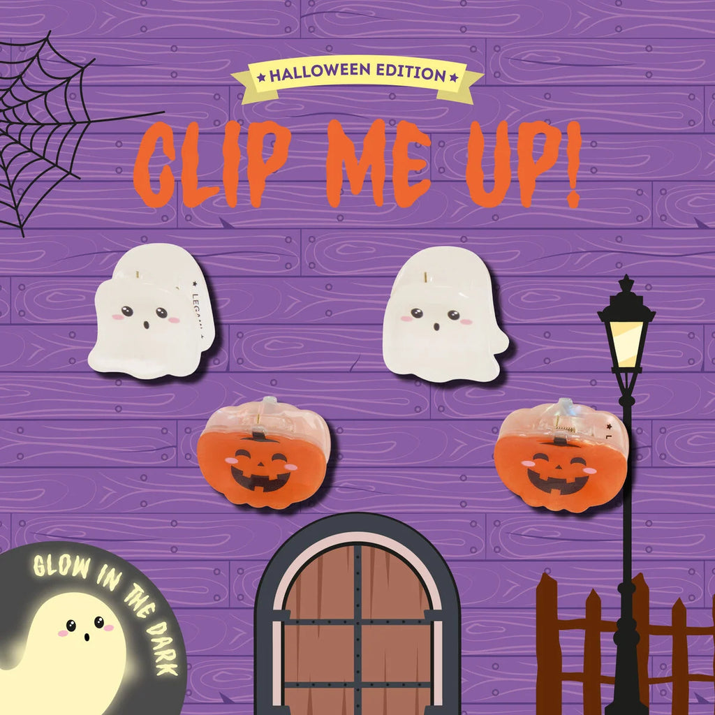 Legami Halloween Set 4 Mini Mollette per Capelli Clip Me Up – Glitter e Fosforescenti
