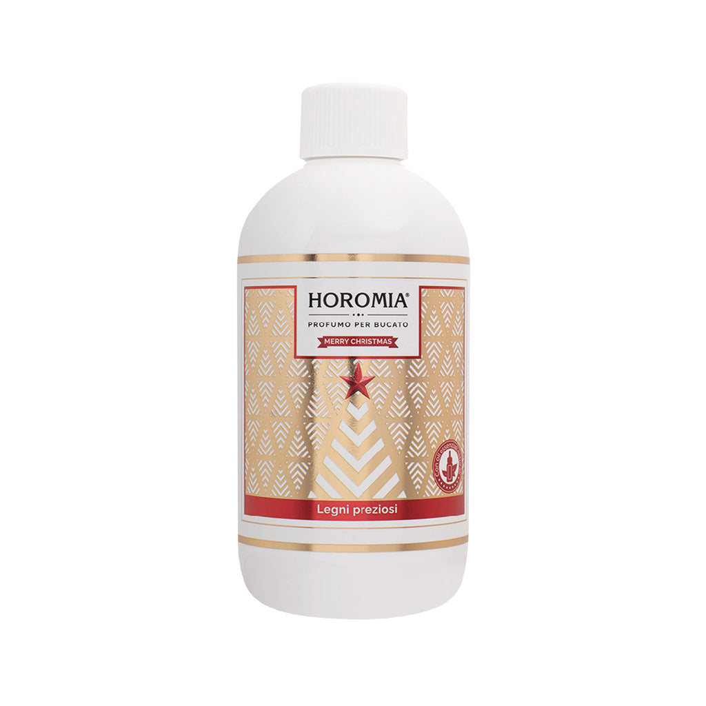 HOROTWINS Legni Preziosi: confezione regalo contenente il profuma bucato e il profumo spray per tessuti della stessa fragranza.