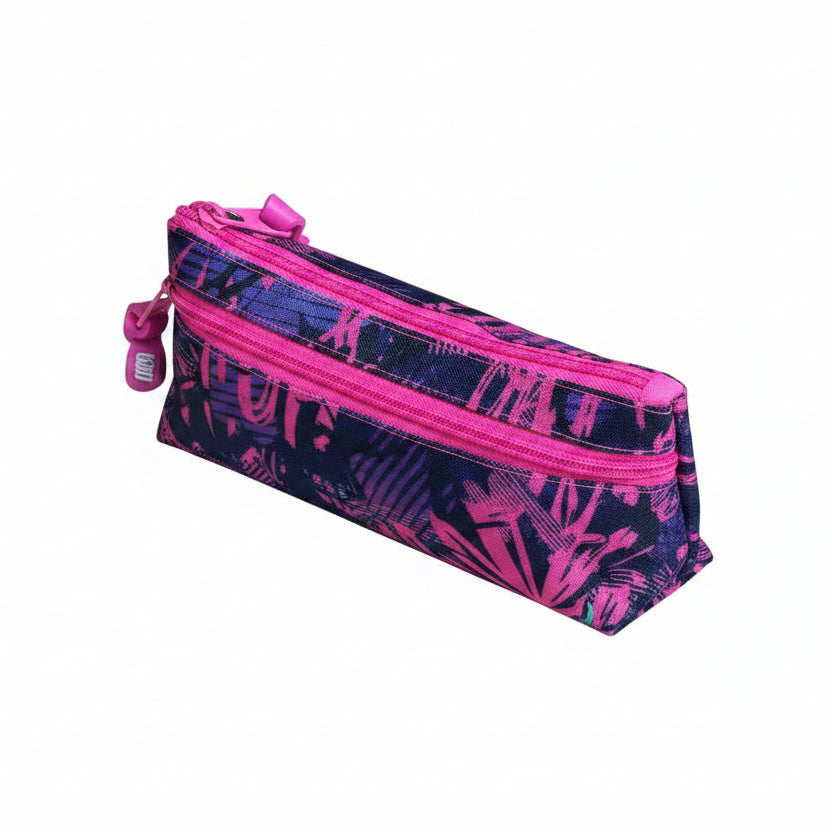 Astuccio Bustone Triangolare Tinta Unita Teen “Oh Oh” – 2 Zip, PU, 23x11x7 cm