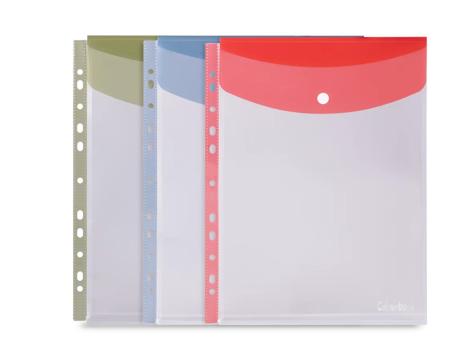 Porta documenti A4 con bottone verticale