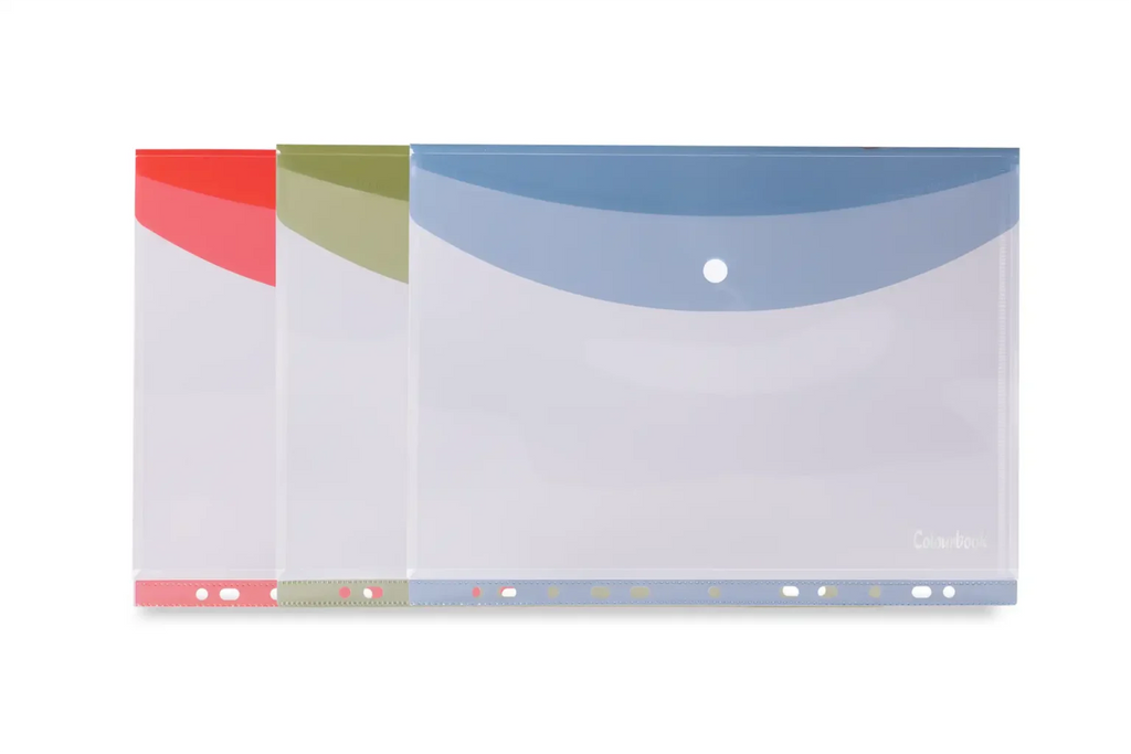 Porta documenti A4 con bottone orizzontale