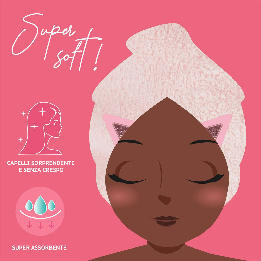 Legami Love My Hair Kitty – Asciugamano Turbante per Capelli in Microfibra