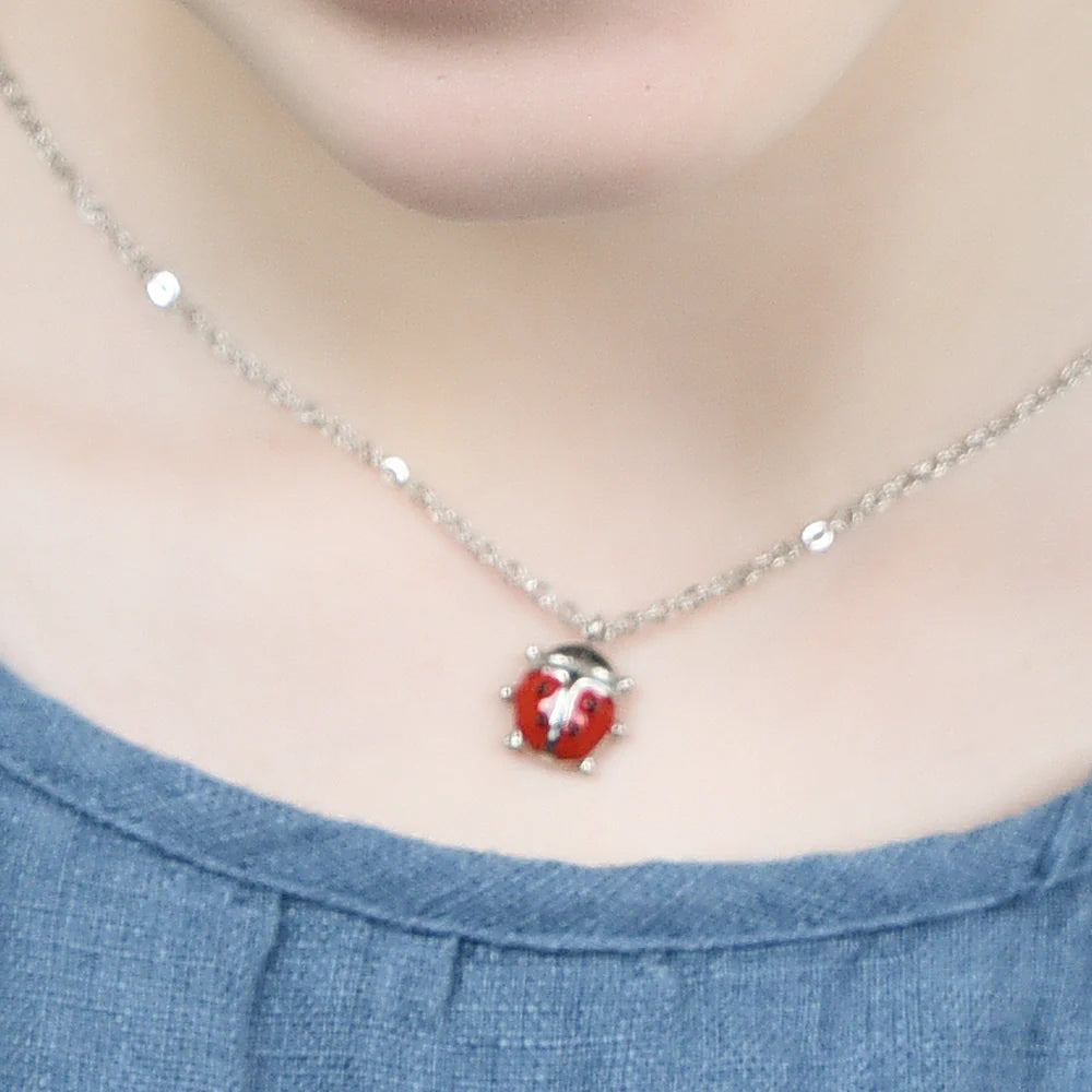 Collana Bambina in Acciaio con Coccinella – Luca Barra Gioielli