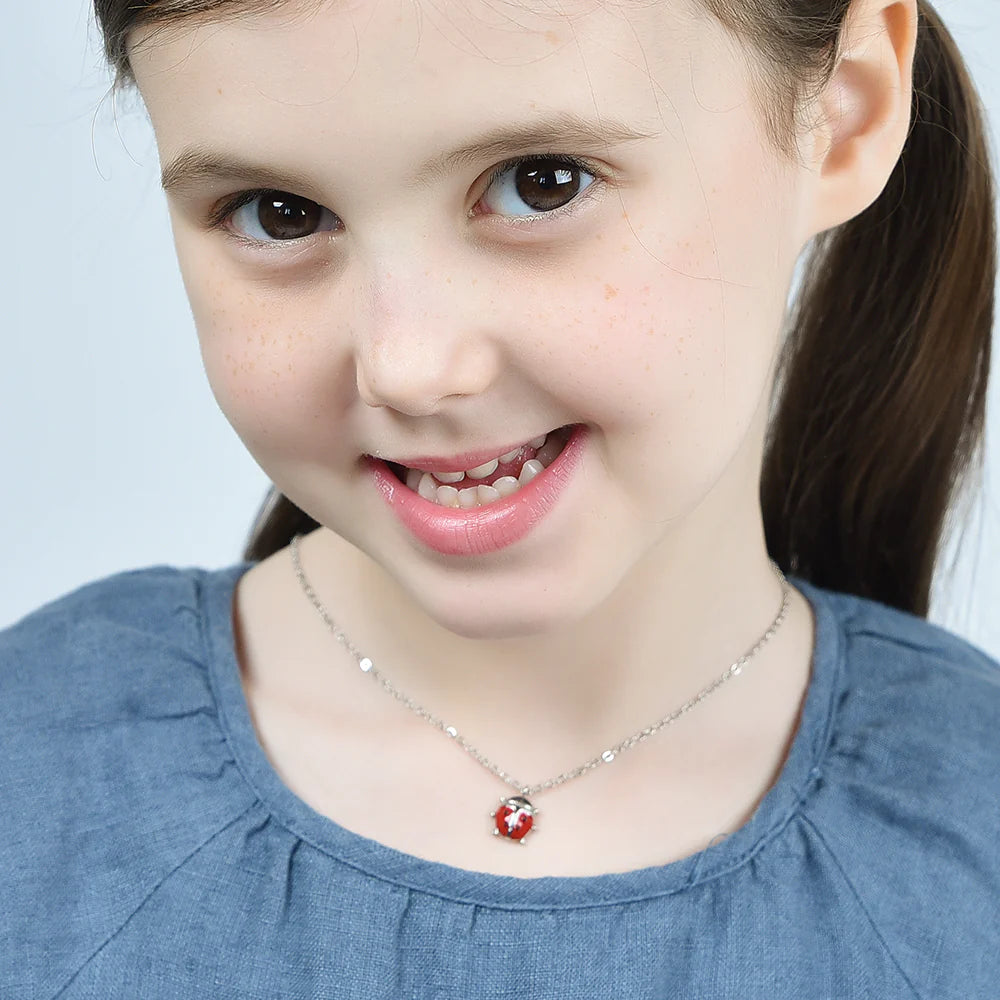 Collana Bambina in Acciaio con Coccinella – Luca Barra Gioielli