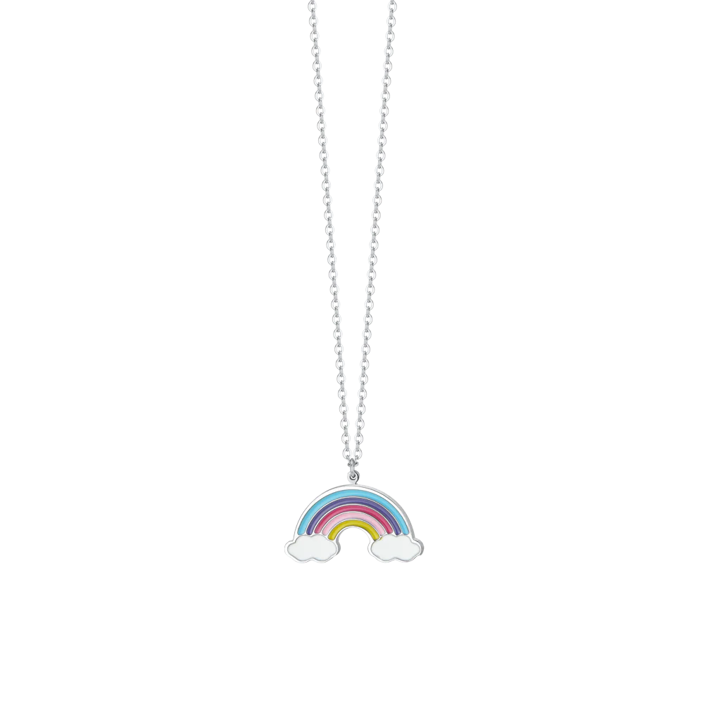 Luca Barra: Collana Bambina in acciaio con arcobaleno con smalto multicolor