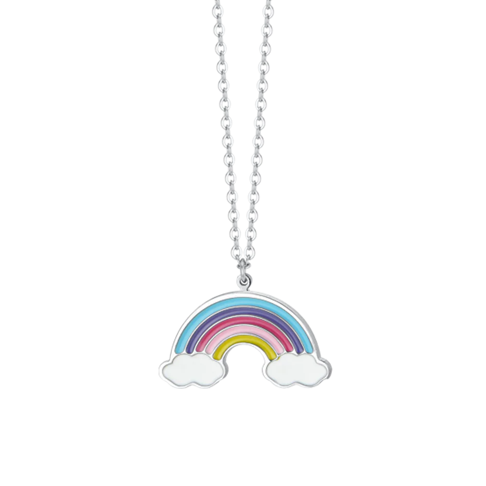 Luca Barra: Collana Bambina in acciaio con arcobaleno con smalto multicolor