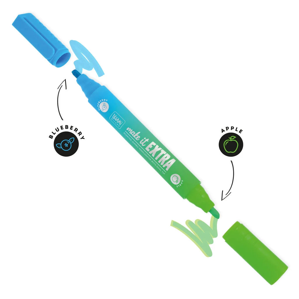 Legami - Evidenziatore Gigante Profumato Make It Extra Verde/Azzurro a Doppia Punta