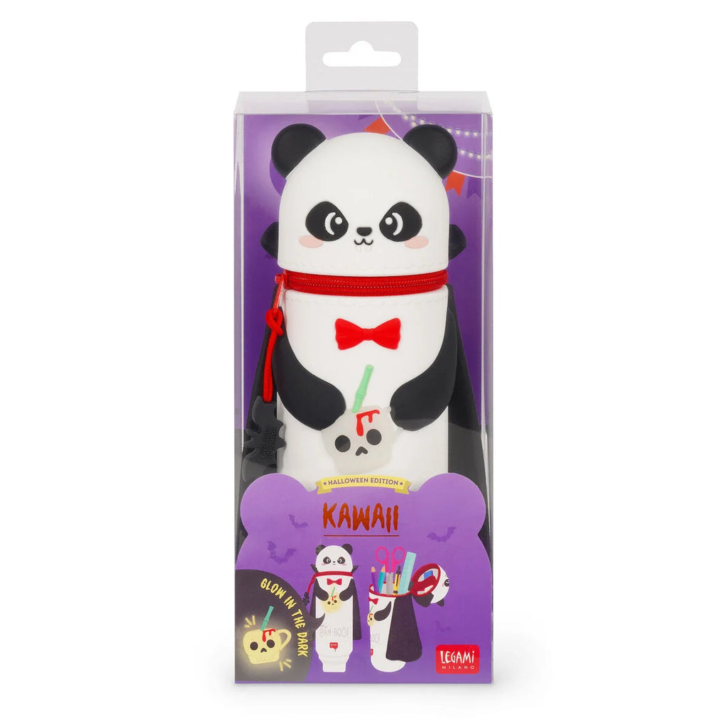Legami Halloween Astuccio 2-in-1 Silicone Kawaii Panda Bam-Boo Halloween – Portapenne Retrattile