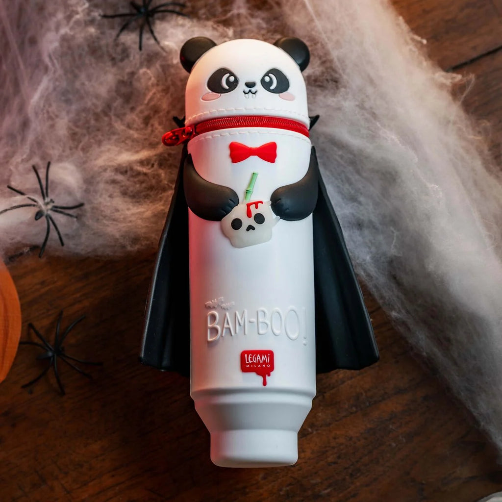 Legami Halloween Astuccio 2-in-1 Silicone Kawaii Panda Bam-Boo Halloween – Portapenne Retrattile