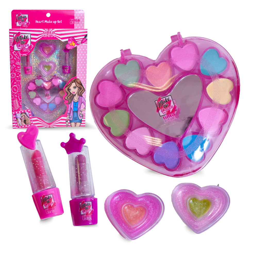 Heart Make Up Set – Kit Trucchi con Glitter per Bambine | Tinta Unita